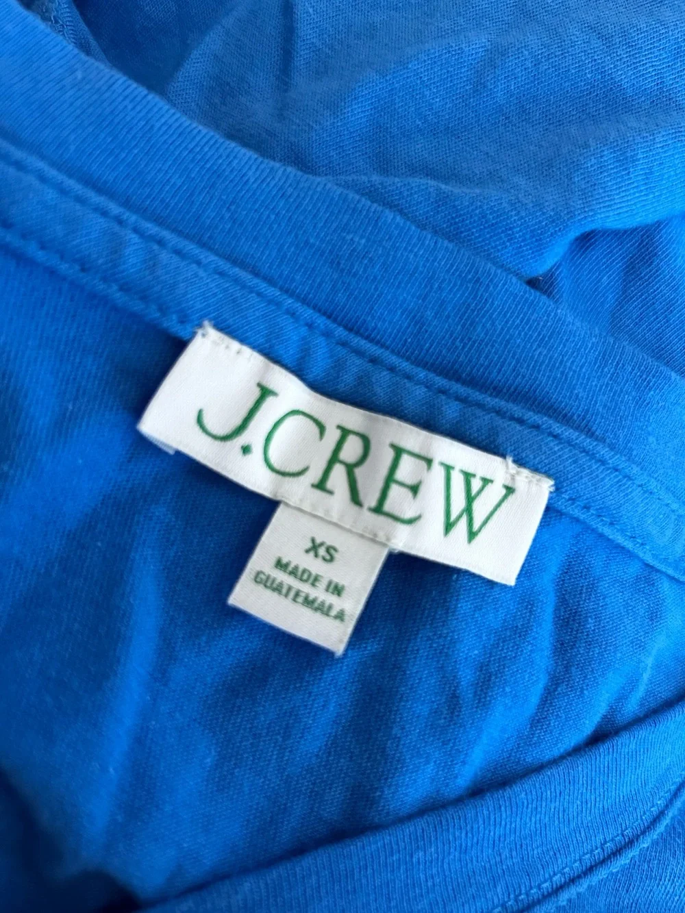 J.Crew 100% Cotton Blue Knit Broken In Jersey Mini Dress Size XS